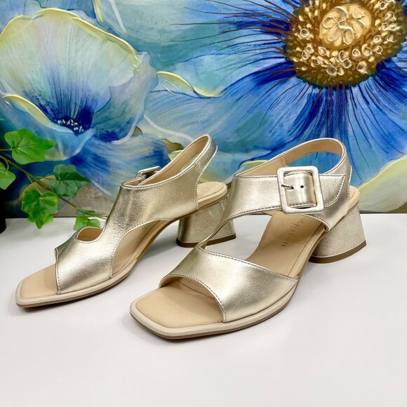 Paul Green Patent Tanya Slingback Sandal in Gold Patent Size 4.5 / US 7 - Picture 3 of 14